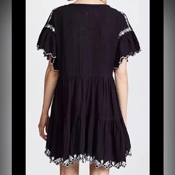 Free People Santiago black white embroidered endless summer mini dress - Picture 3 of 10